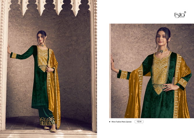 Ora By Esta Silk Velvet Designer Printed Salwar Suits Wholesale Price In Surat